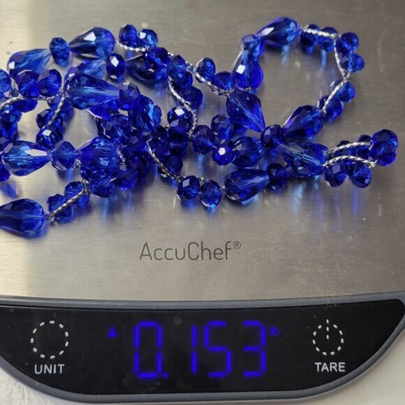 Cobalt Blue Dazzling Bead Long Necklace - Picture 8 of 8